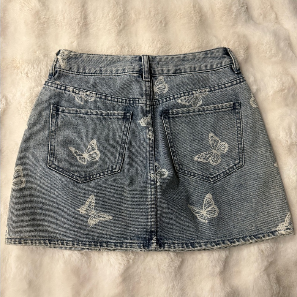 PacSun Blue Denim Butterfly Mini Skirt - Picture 3 of 3